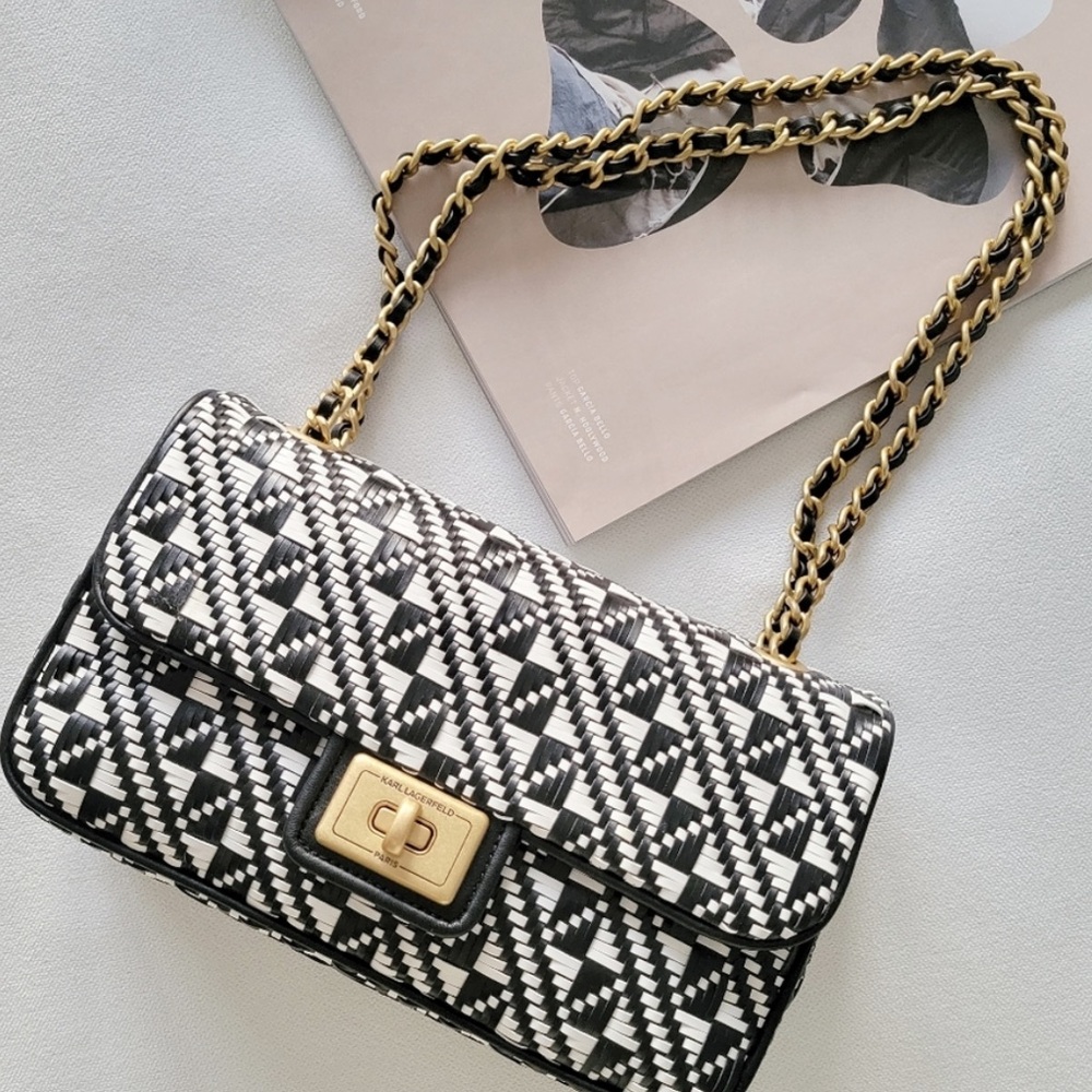 NWOT Karl Lagerfeld Agyness Boucle Shoulder Bag